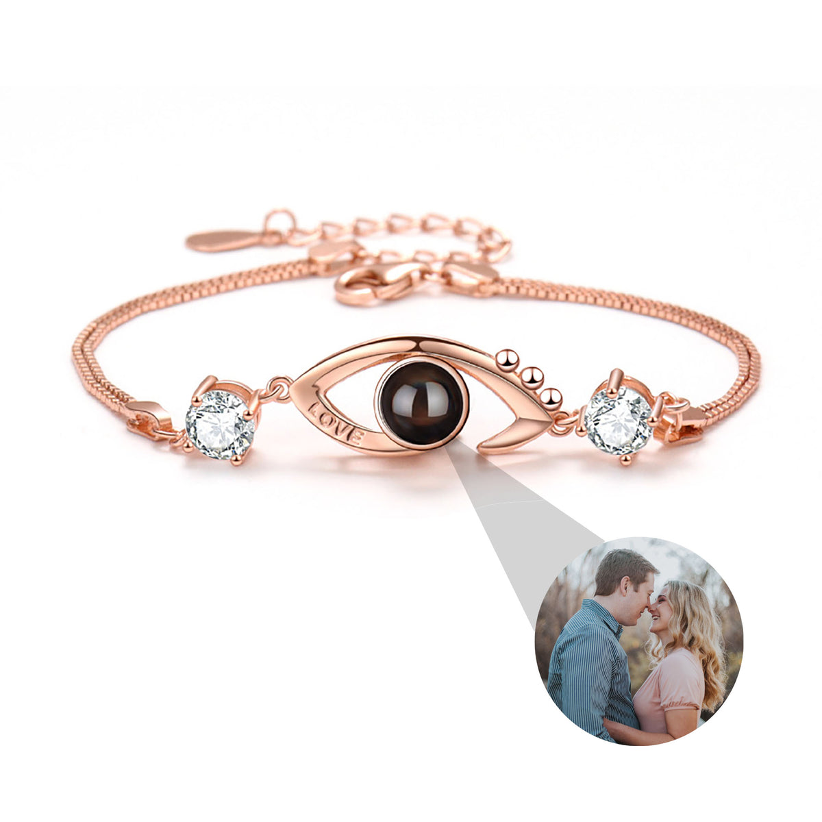 Braccialetti personalizzabili con foto EyesCircle Projection Gioielli commemorativi per coppie personalizzati