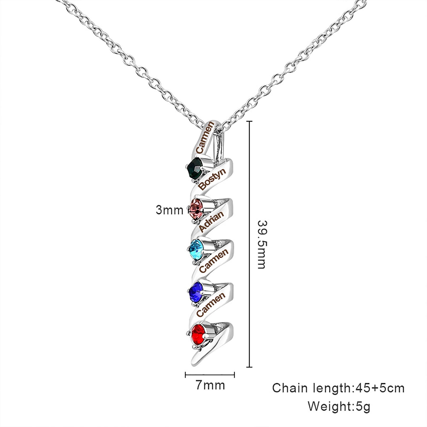 Anpassbare Geburtsstein-Anhänger-Halskette für Frauen-Choker-Mutter-Geburtstags-Schmuck