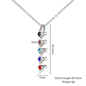 Anpassbare Geburtsstein-Anhänger-Halskette für Frauen-Choker-Mutter-Geburtstags-Schmuck