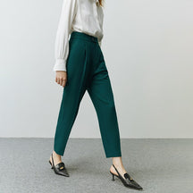 Tapered Nine-point Pant Women All-match Straight Loose Casual Female Suit Pants