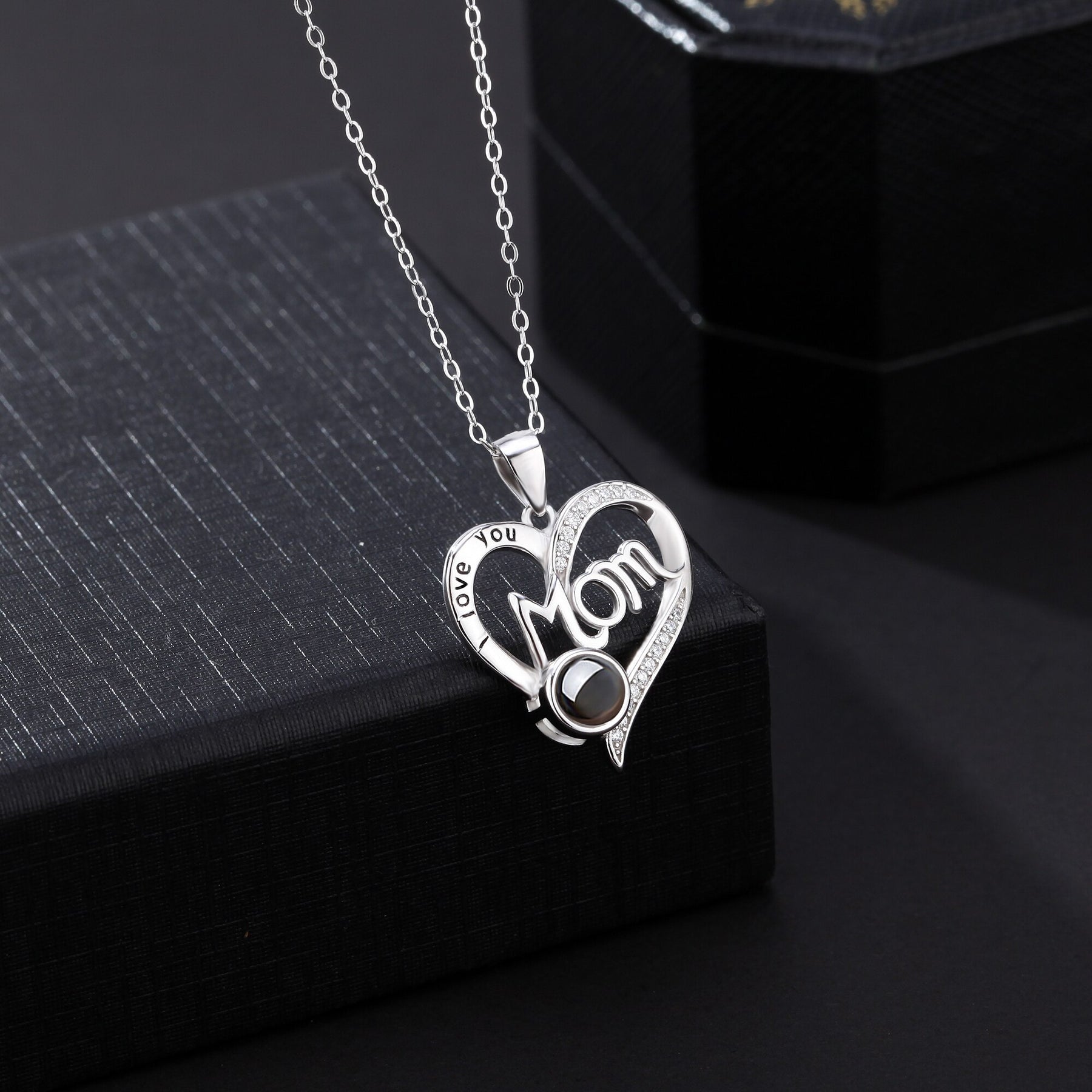 Love projection necklace with customizable photos Pendant Memorial Gift Anniversary gift