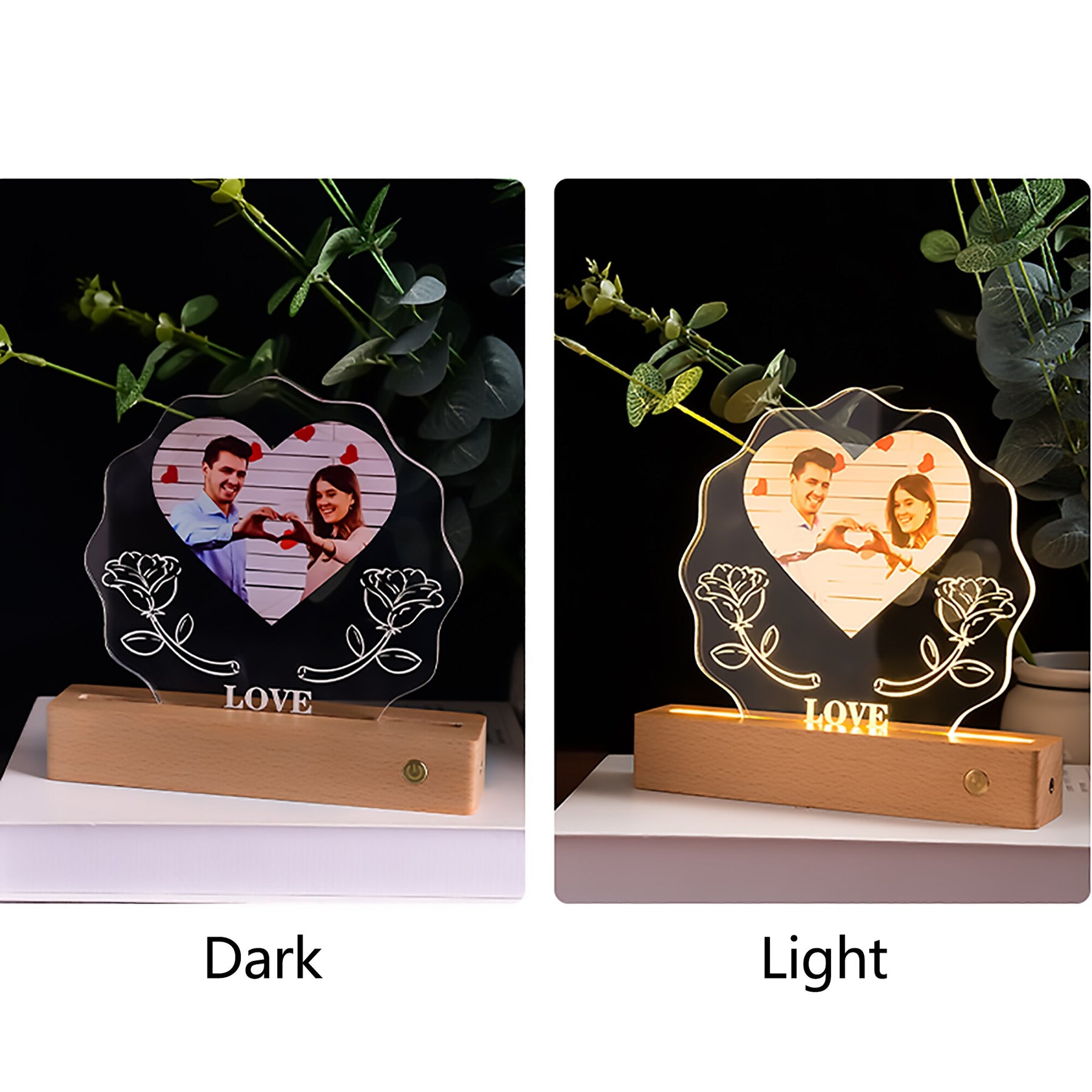 3D Love Lamp Acrylic  LED Night Light Customized Photos Valentines Day Gift