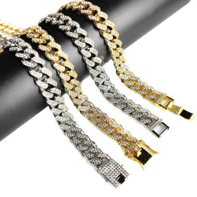 13MM AAA Rhinestone Iced Out Miami Cuban Link Chain Hip Hop Necklace