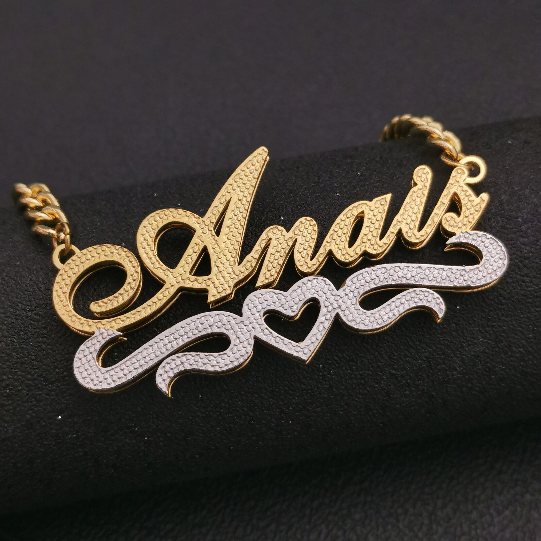 name plate chain real gold