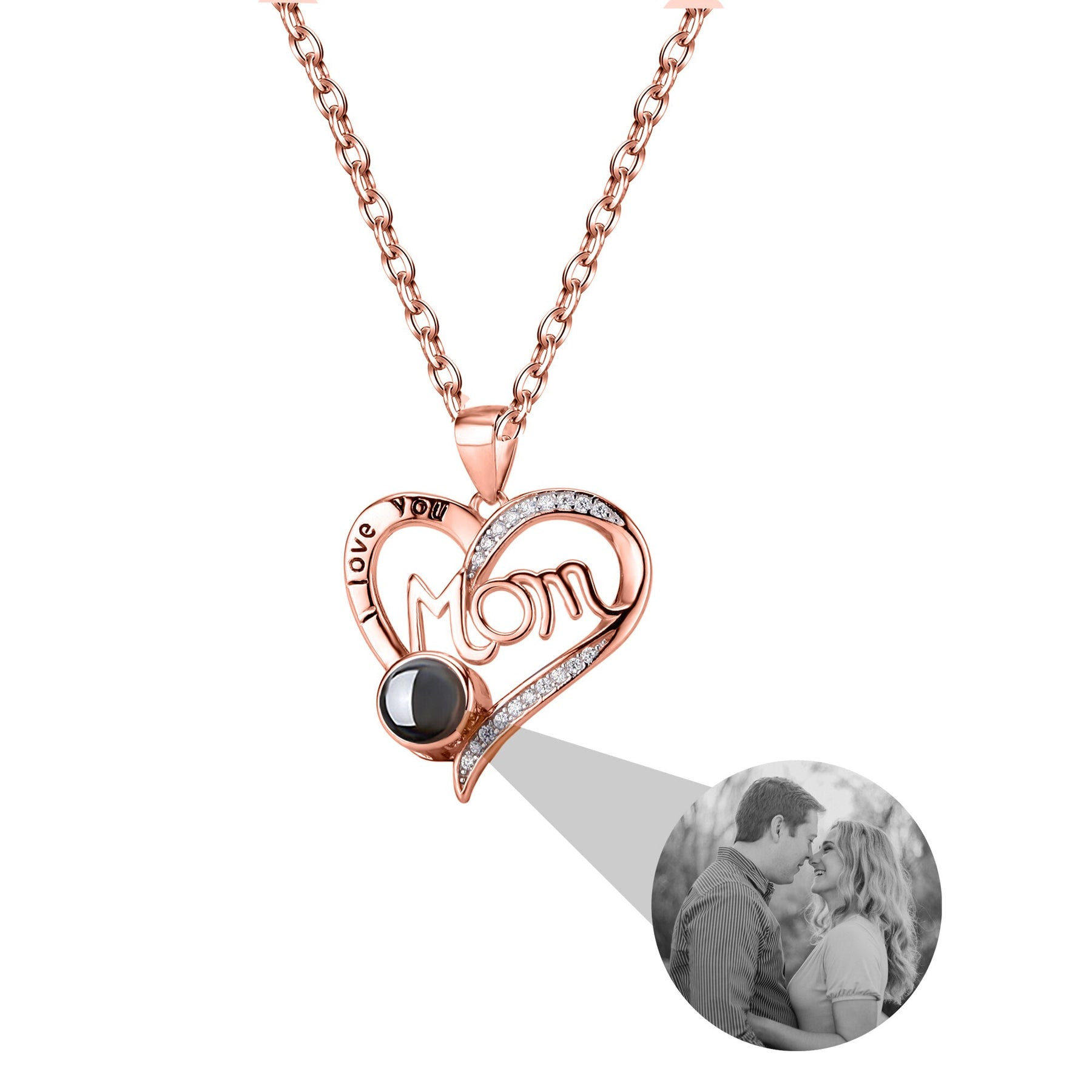 Love projection necklace with customizable photos Pendant Memorial Gift Anniversary gift