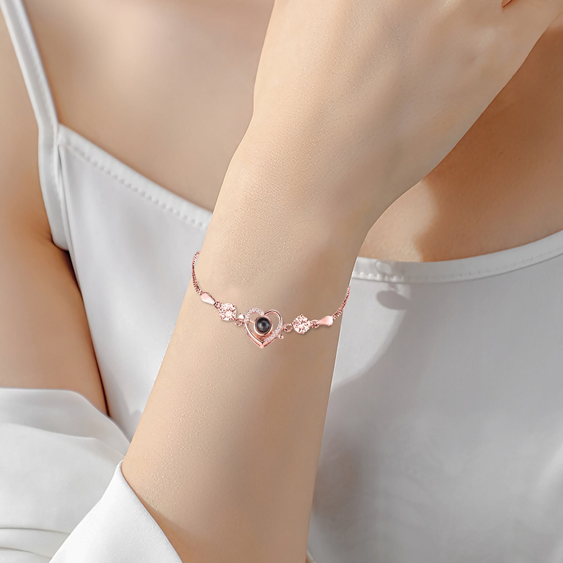 Foto personalizzata Bracciale proiezione amore Cupido Braccialetti commemorativi personalizzati