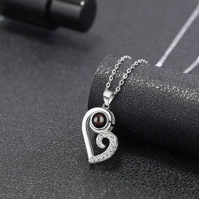 Customizable photoSet of Fashion Magnetic Heart Couple Necklace For Women Men