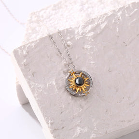 Customizable photo sunflower Projection Necklace Pendant Jewelry