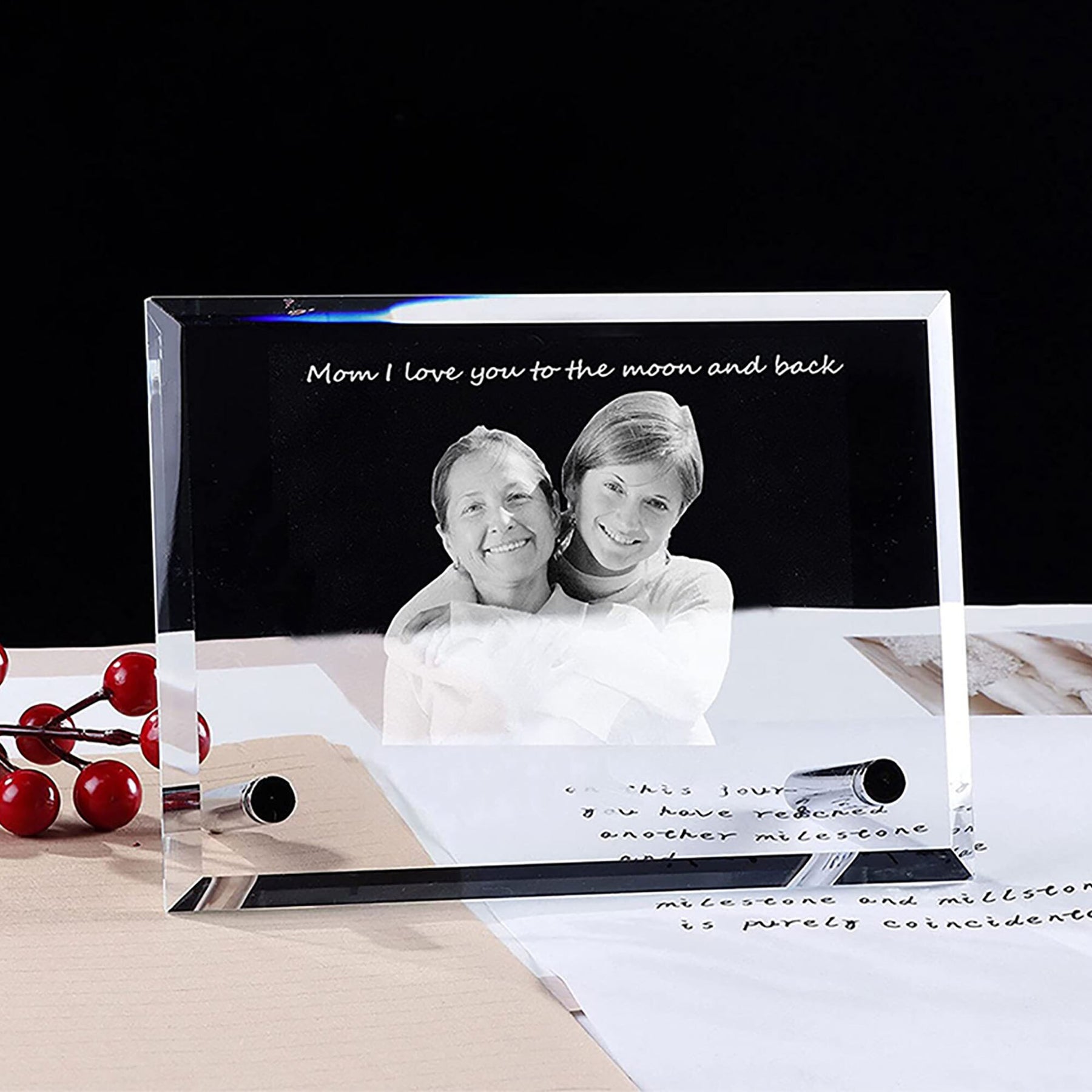 Customized Crystal Family Lovers Photo Album Image Laser Photo Frame