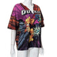 Short Sleeves V Neck Graphic Print Oversize Sexy Tops T Shirts Streetwear Y2K