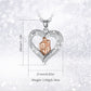 Rose Gold Family Necklace Paved-Crystal Heart Pendant Fine Women Jewelry for Mother's Day Gift