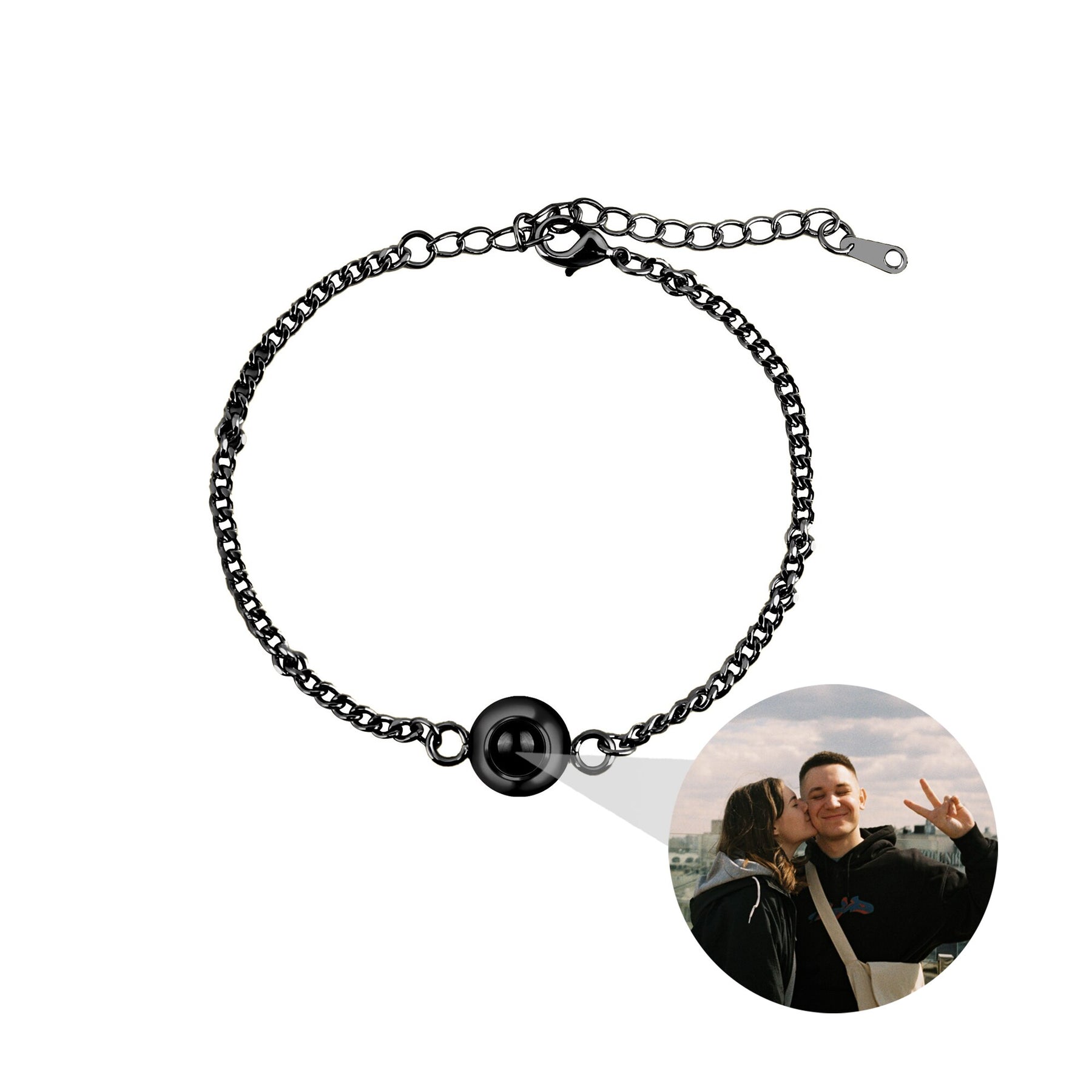 Circle Photo Projection Bracelets Personalized Custom Photo Bracelet Memorial Gift