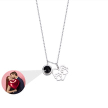 Photo Customizable Love Dog Paw Projection Necklace Pendant Jewelry