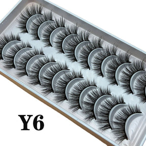 Strip Lashes 10-pairs Fluffy Mink Lashes 3D False Volume Eyelashes