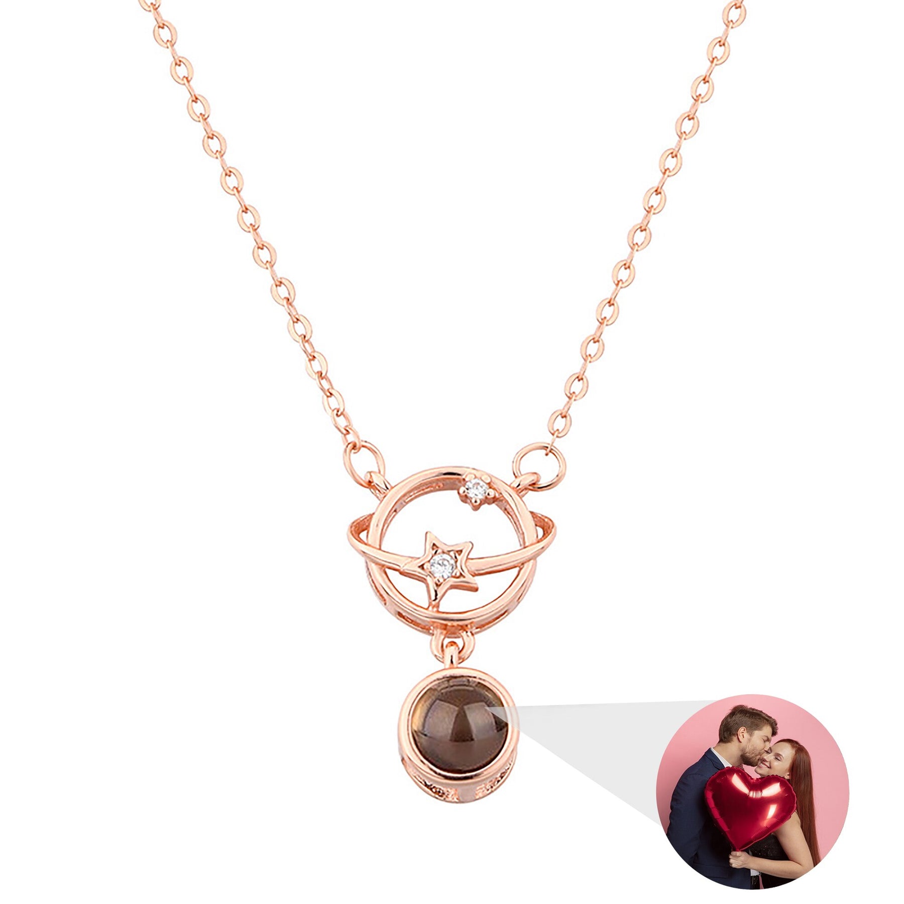 Planet with customizable photos Projection Necklace Pendant Jewelry