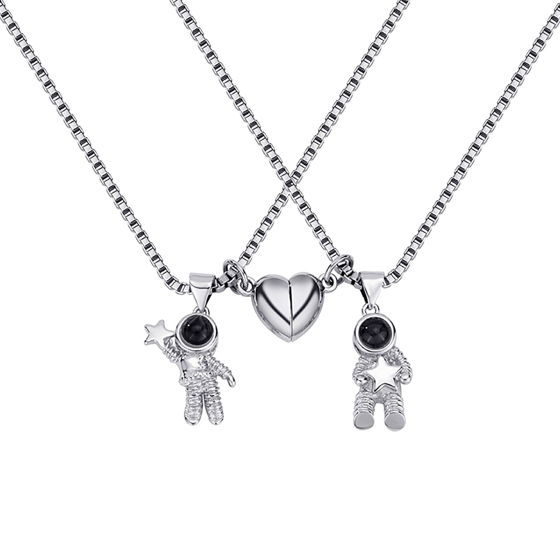 Customizable photo Creative Astronaut Pendant Couple Projection Necklace