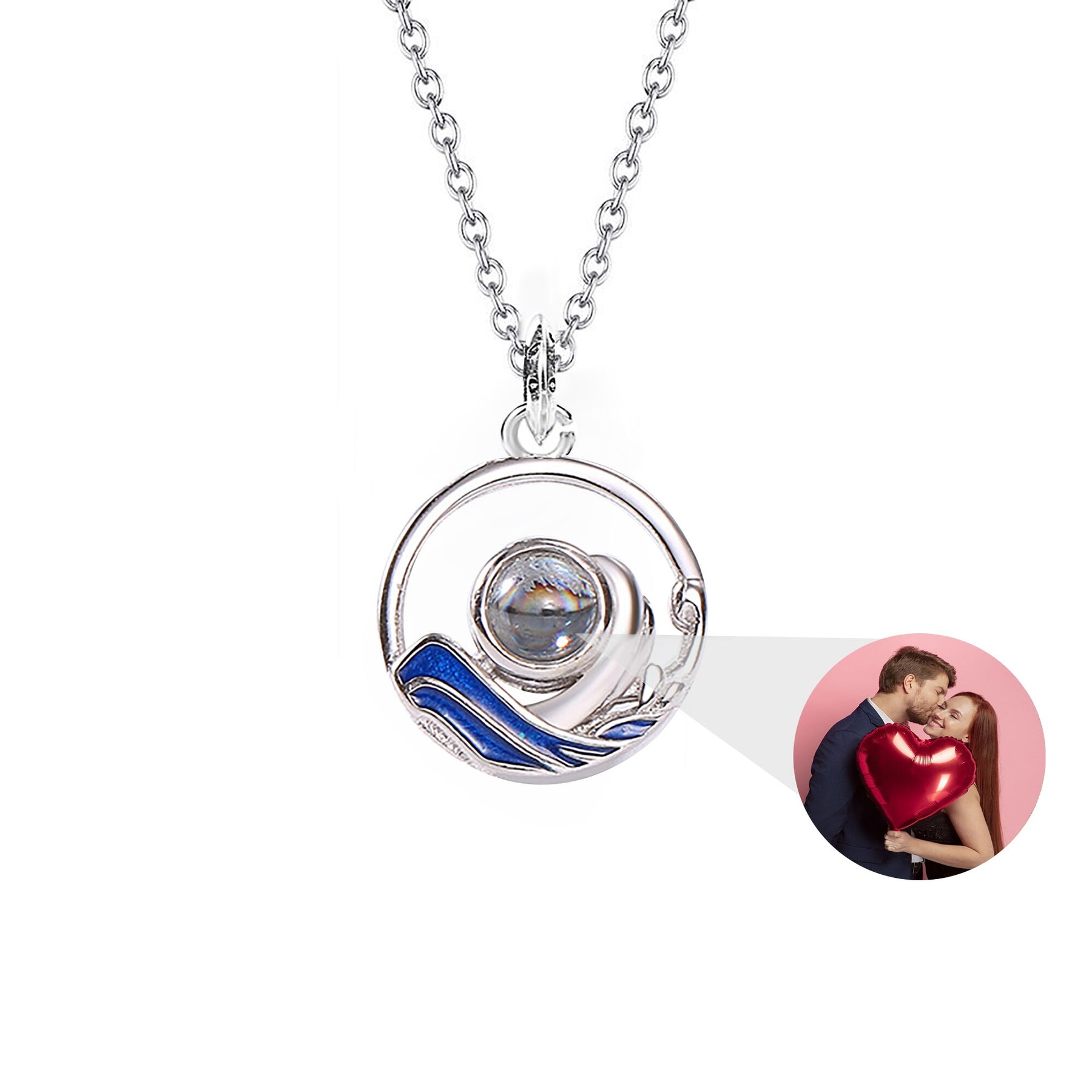 Couples who can customize photos Projection Necklace  Pendant Jewelry For Lover Girlfriend