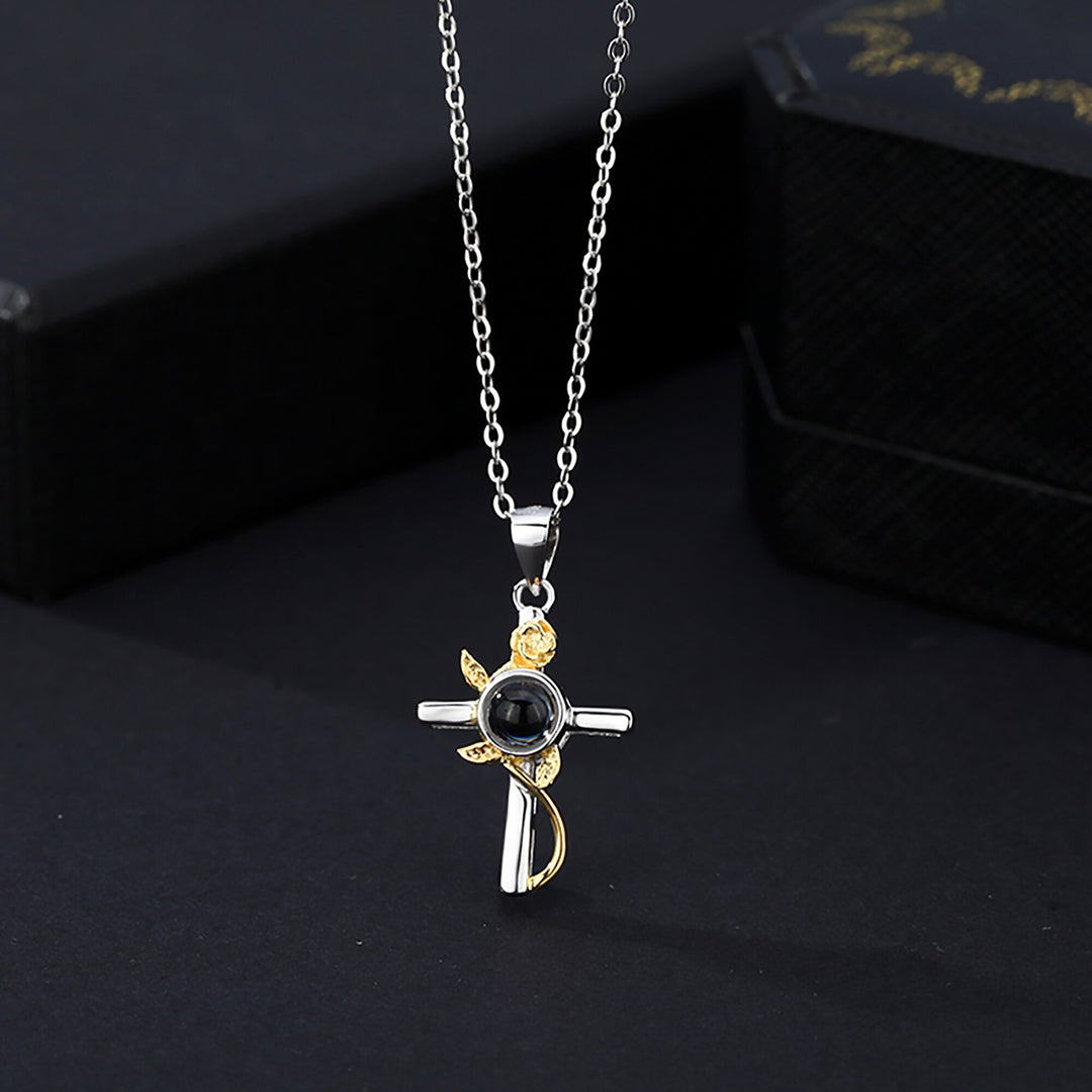 Customizable Photo Cross Projection Necklace  Pendant Jewelry