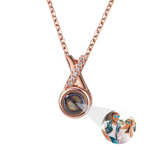 X-letter Projection Necklace With Customizable PhotosSilver 925 Necklace