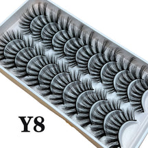 Strip Lashes 10 Paar Fluffy Mink Lashes 3D-Wimpern mit falschem Volumen