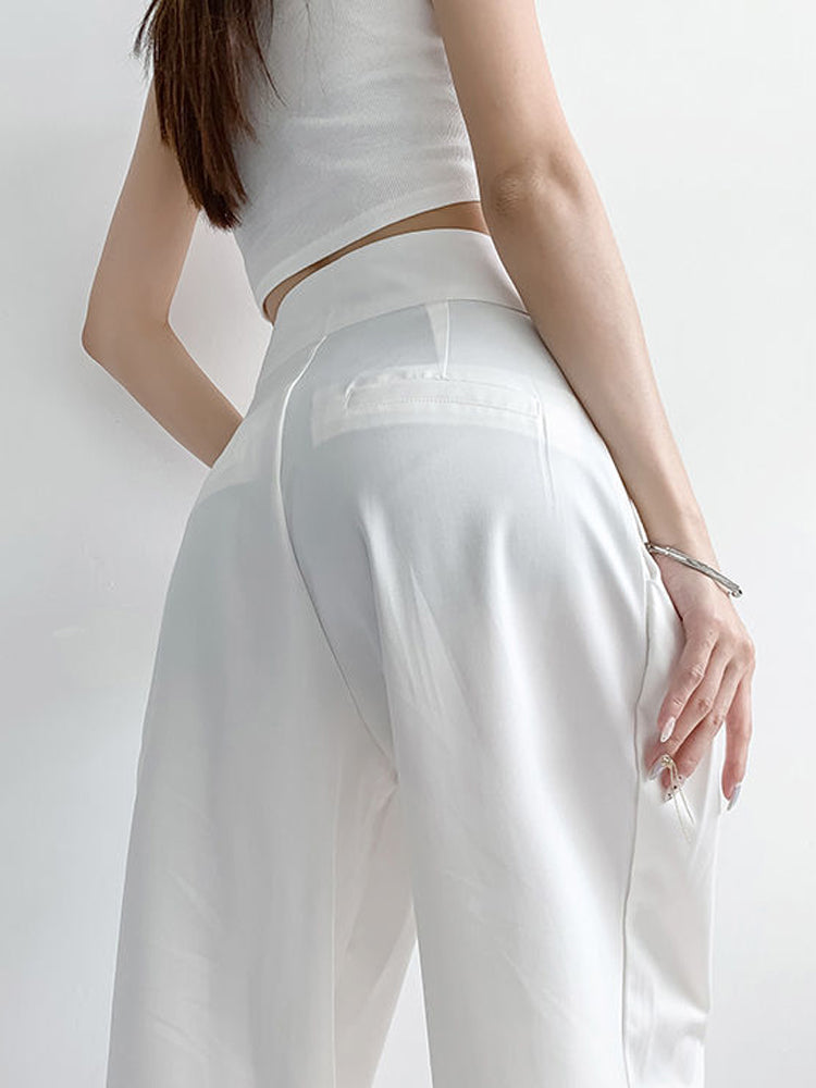 Casual Baggy Trousers Women Summer High-Waist Pants Loose Straight Mopping Pants