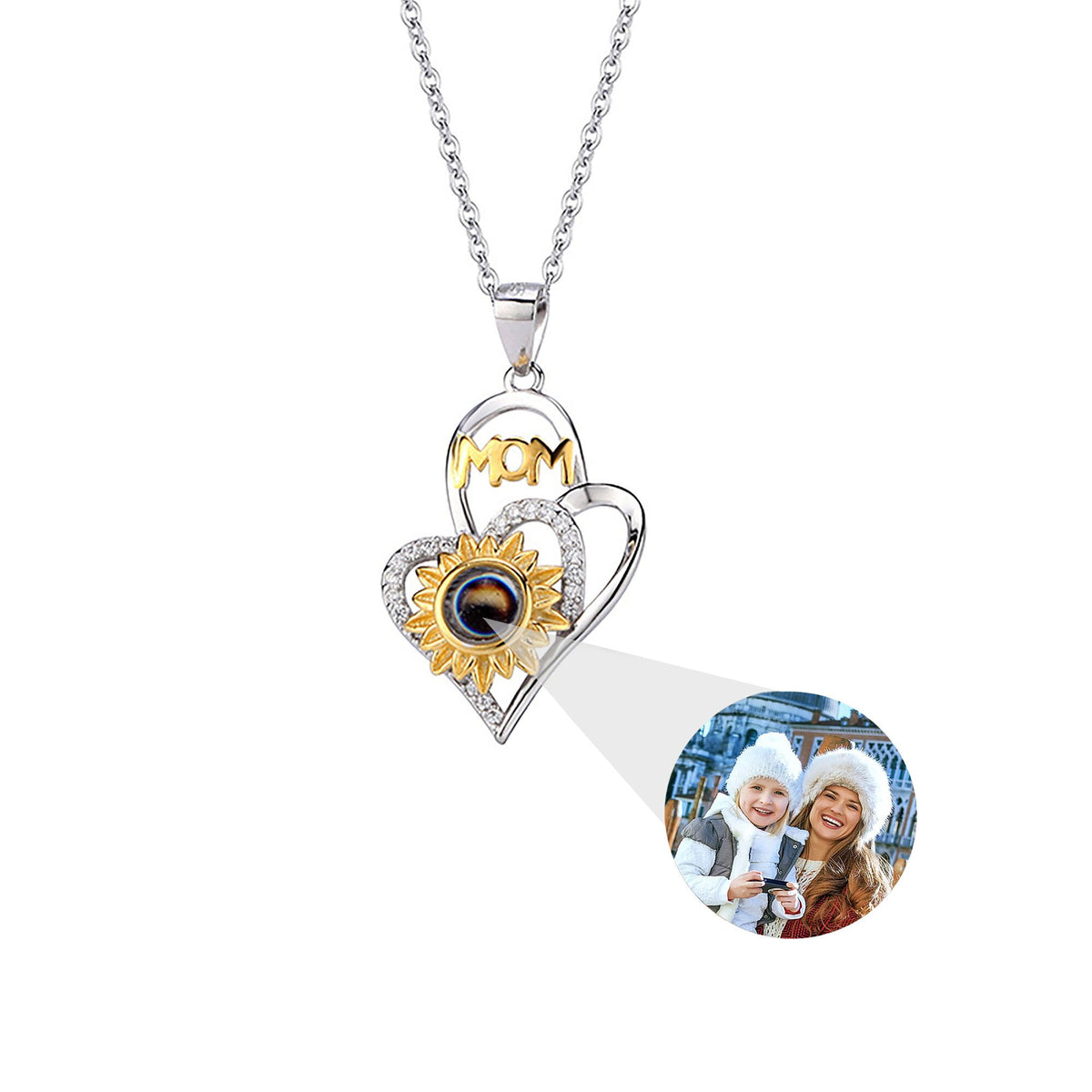 Girasole con foto personalizzateProiezione Collana Ciondolo Gioielli