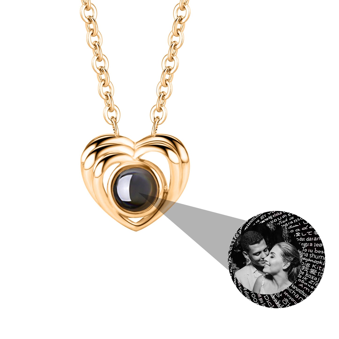 Customized photo necklace Projection Necklace Pendant For Lover Girlfriend