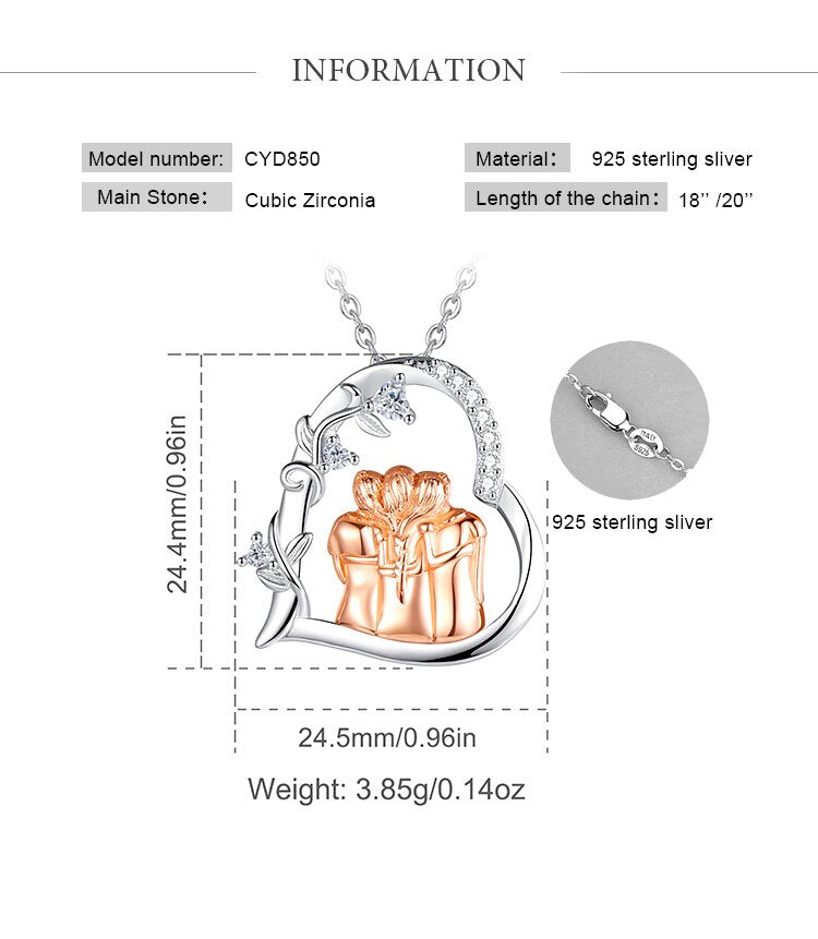 Collana per genitori, bambini, ciondolo a forma di cuore, regalo di compleanno per la festa della mamma