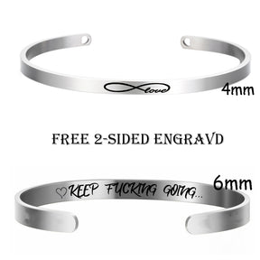 Custom Necklace Bar Engraved Name Text Bangle Cuff Jewelry