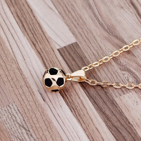 Football Link Chain Soccer Charm Necklace Pendant Gold Color Sport Ball Jewelry