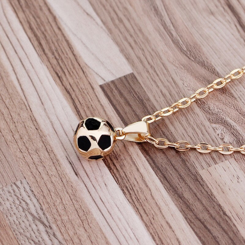 Fußball Gliederkette Fußball Charm Halskette Anhänger Gold Farbe Sport Ball Schmuck