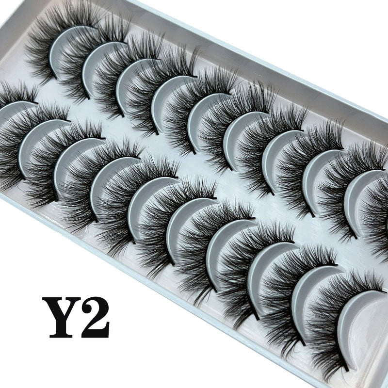 Strip Lashes 10 Paar Fluffy Mink Lashes 3D-Wimpern mit falschem Volumen