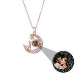 Customizable photo Cute moon necklace Projection Necklace