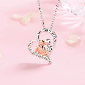 Love Heart Couples Collana Amanti genitori Gioielli per il compleanno di mia moglie e madre