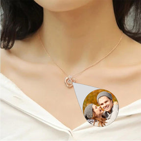 Custom Projection Photo Necklace With Heart Custom Mom Photo Necklace