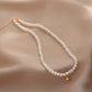 Beads Women's Neck Chain Kpop Pearl Choker Necklace Gold Color Jewelry On The Neck Pendant