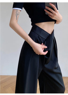 Casual Baggy Trousers Women Summer High-Waist Pants Loose Straight Mopping Pants