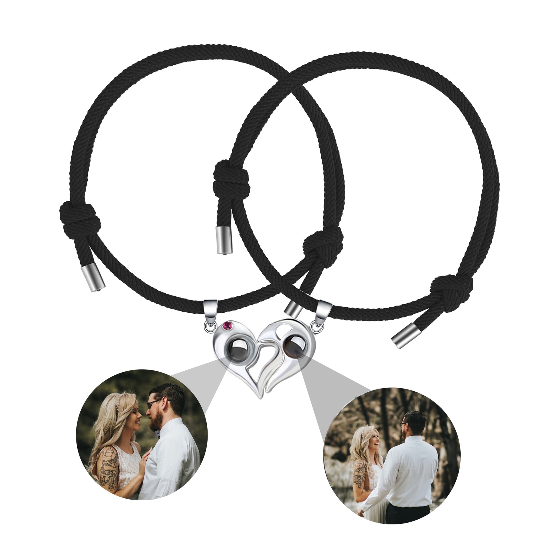 Customizable photo Projection Couple Bracelet  Simple Projection Shake Bracelet