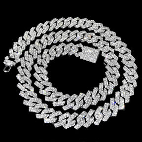 HipHop Prong Cuban Link Chain Necklace Bling Cuban Necklace Jewelry