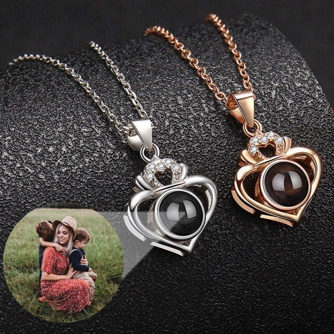 Collana di proiezione personalizzata Collana di proiezione di foto a cuore per donne Regali per amiche da donna