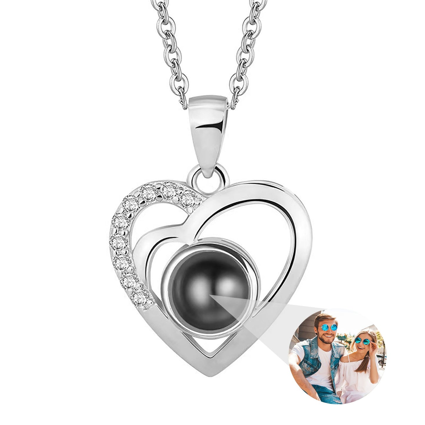 Anpassbarer Fotoprojektions-Halsketten-Anhänger-Schmuck für Liebhaber-Freundin