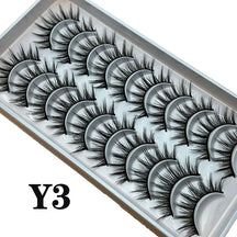 Strip Lashes 10-pairs Fluffy Mink Lashes 3D False Volume Eyelashes