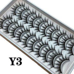 Strip Lashes 10 Paar Fluffy Mink Lashes 3D-Wimpern mit falschem Volumen