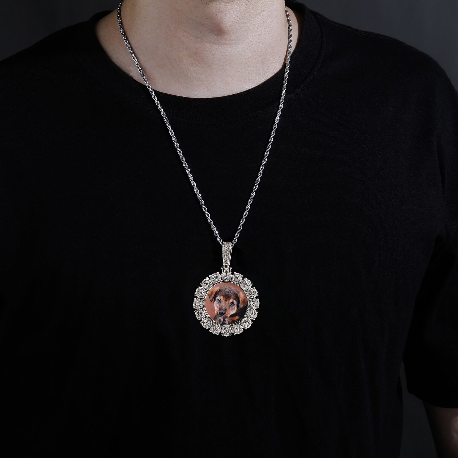 Customized photo necklace Hip hop necklace Women Men on The Neck Fashion Jewelry