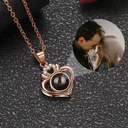 Collana di proiezione personalizzata Collana di proiezione di foto a cuore per donne Regali per amiche da donna