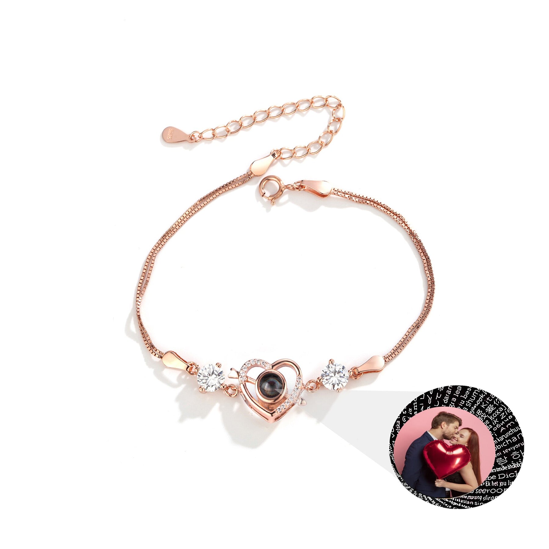 Customized photo Cupid love projection bracelet Personalized Memorial Bracelets