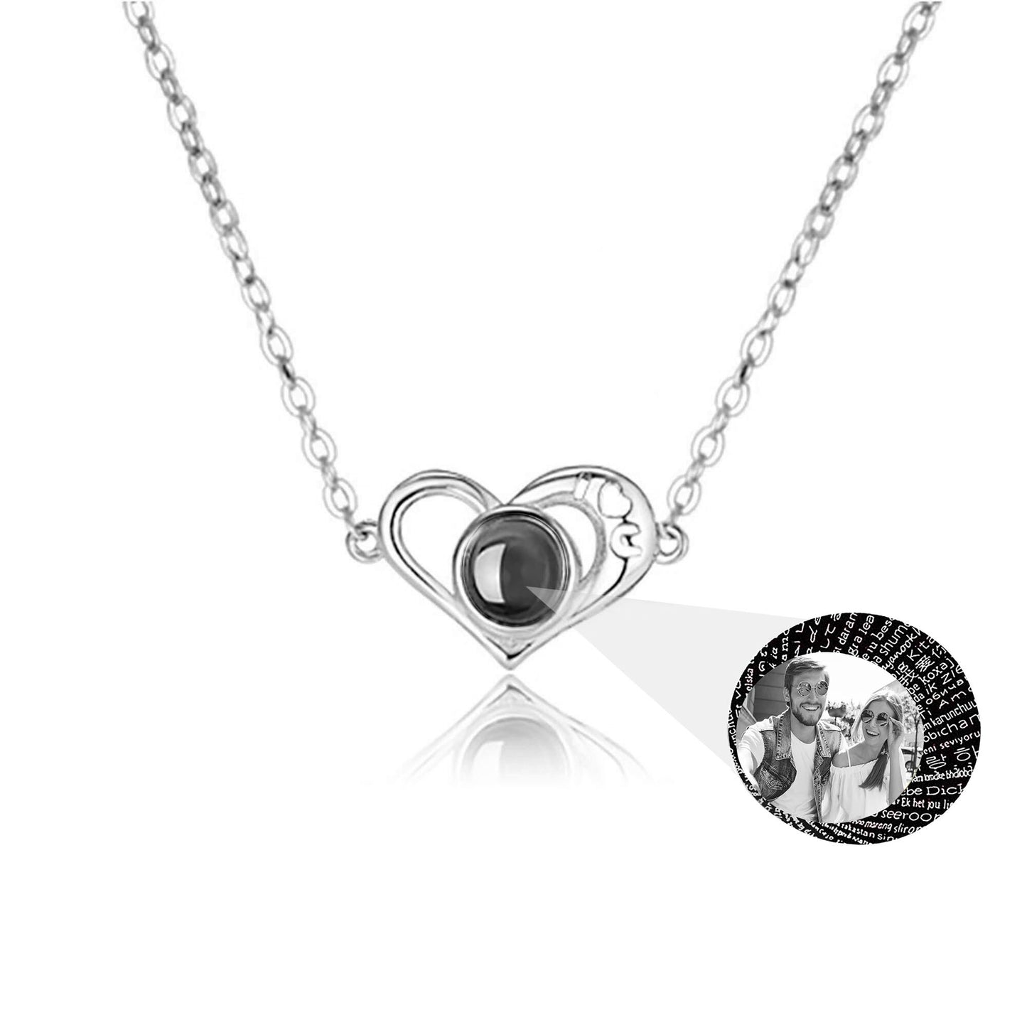 Liebesprojektionskette mit personalisierbaren Erinnerungsfotos an die Liebe Valentin