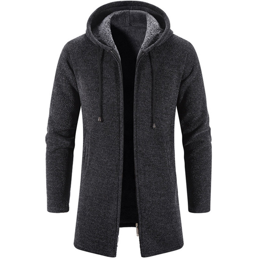 Cashmere Men's Cardigan Chenille Outer Sweater Coat Windbreaker