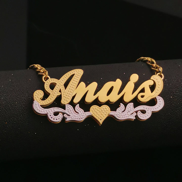 cuban link name plate necklace