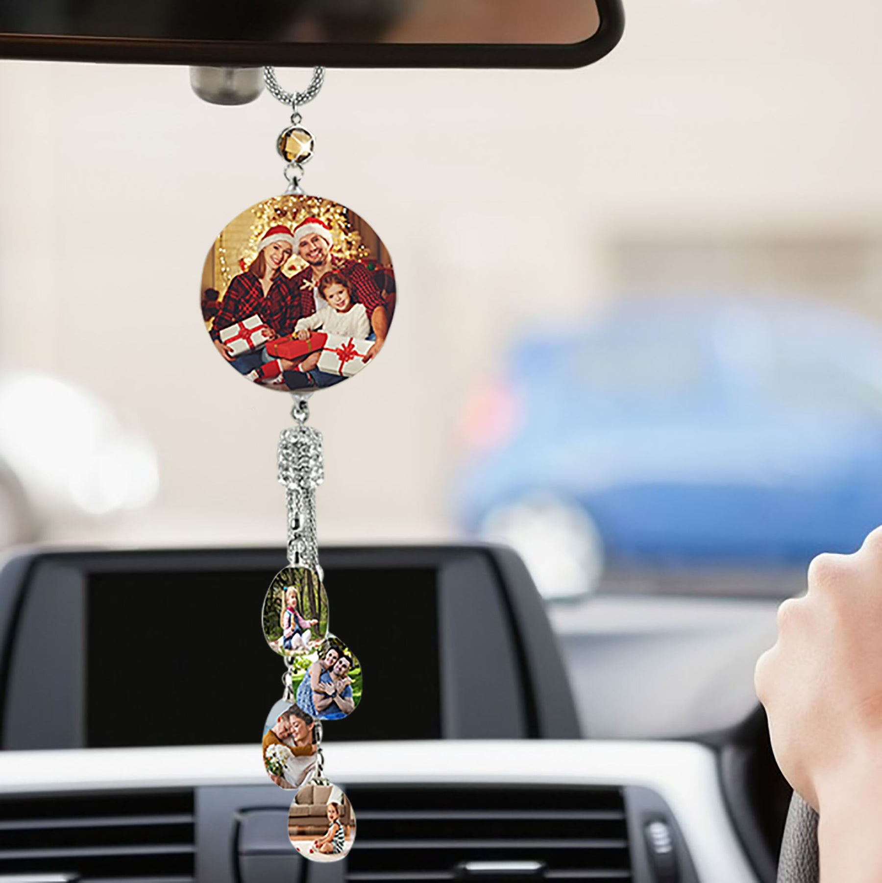 Customizable photo Car Rearview Mirror Pendant Car Interior Modeling Crystal Ball Ornaments